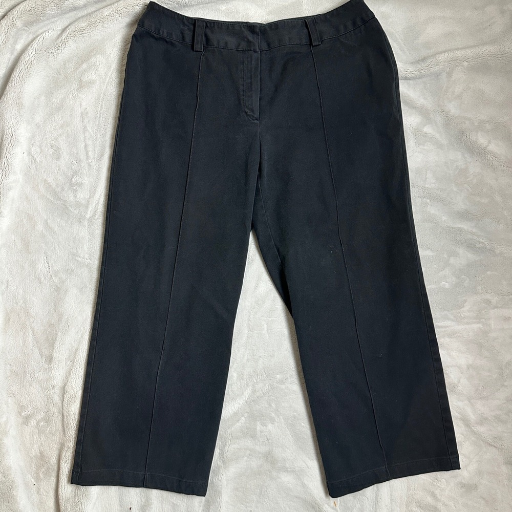 Women's Liz Claiborne Black‎ Audra Capri Tailored Pants in 12 Petite